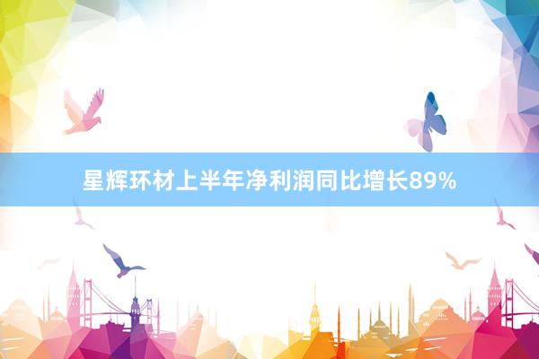 星辉环材上半年净利润同比增长89%