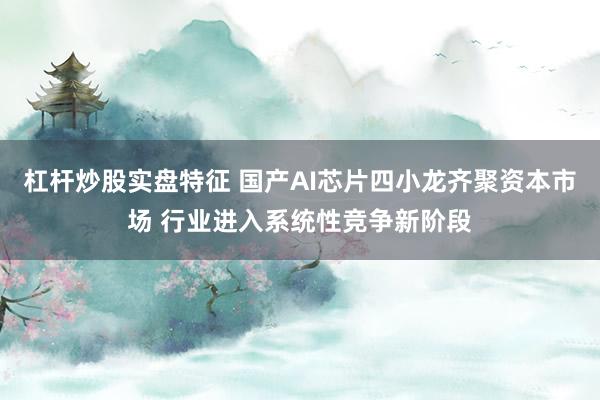 杠杆炒股实盘特征 国产AI芯片四小龙齐聚资本市场 行业进入系统性竞争新阶段